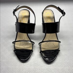 Circus by Sam Edelman Olivia Heeled Open Toe Sandal Black Size 7.5